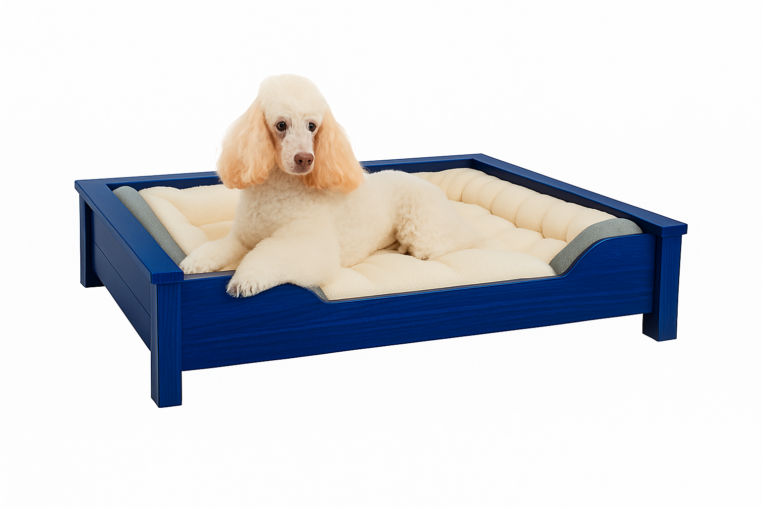 Barkminster Luxury Dog Bed – Starry Night Blue solid wood frame